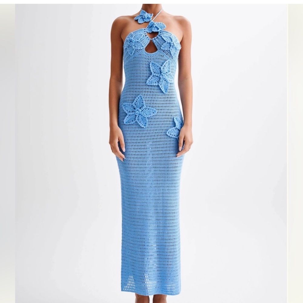 Meshki blue crochet maxi dress - sold out online!!!